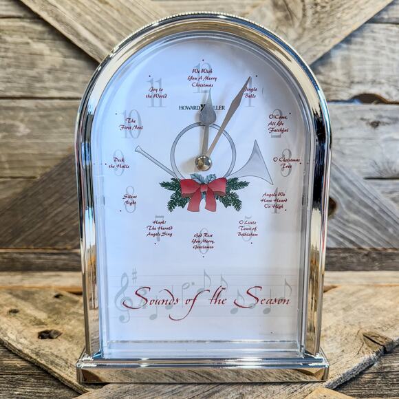 Sounds of the Season Musical Tabletop Clock by Howard Miller, Model 645-687 - Picture 3 of 14